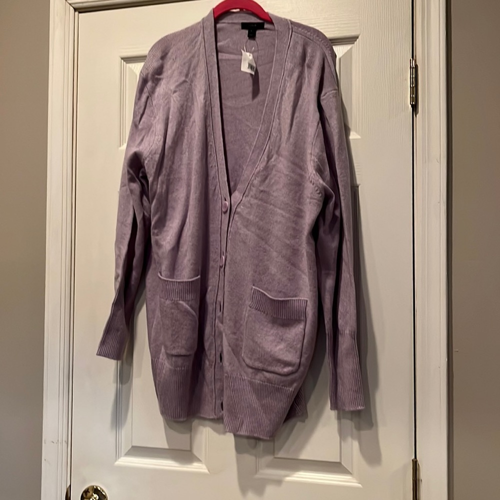 Never worn j crew long  low neck button down cardigan